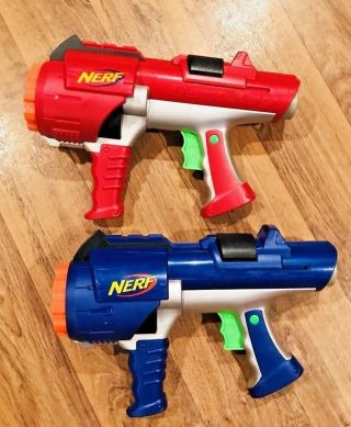Nerf Dart Tag Hyperfire 10 Shot Blaster Gun Set By Hasbro 12 1/2 " Each Kids Boys