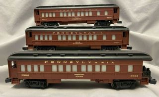 Lionel O Scale Set Of 3 Pennsylvania Railroad Passenger Cars - 9507,  9508 & 9509