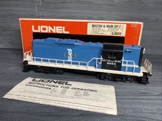 Lionel O/027 Boston & Maine B&m 6 - 8654 Gp - 9 Diesel Engine Locomotive
