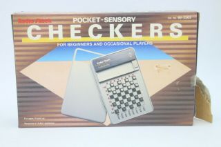 Vintage Radio Shack Tandy Electronic Checkers Board Game Pocket Sensory 1980s