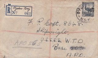 Australia Us Forces In Oz - 1944 Registered Cover Oyster Bay Sydney To Ussss Wtd