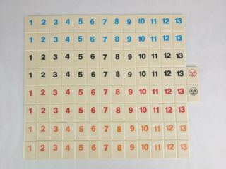 Rummikub Numbers 1997 Set Of 106 Game Replacement Tiles Crafts Hobbies Scrapbook