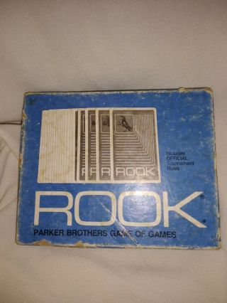 Vintage 1972 Parker Brothers Rook Card Game Complete Blue Deck,  Rule Book,  Box