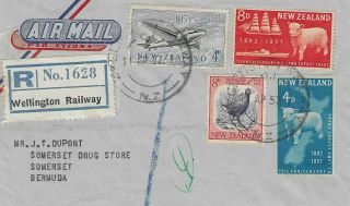 Registered Envelope From Wellington Railway Zealand 1957