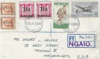 Registered Envelope From Ngaio Zealand 1955