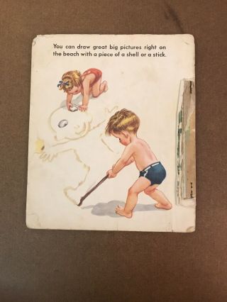 1951 A,  Little Golden Book,  A DAY AT THE BEACH,  Corinne Malvern,  Poor 3