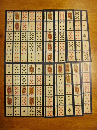 12 2 - Sided Vintage 1964 Po - Ke - No Poker Keno Milton Bradley Board Game Cards