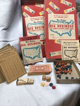Vintage 1948 Big Business The Famous Money Game By Transogram Edition