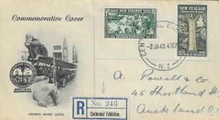 Registered Envelope From Centennial Exhibition 1940 Zealand.