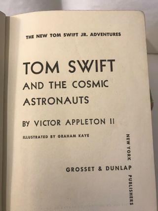 Tom Swift (2 Books) And His Spectromarine Selector and The Cosmic Astronauts 3