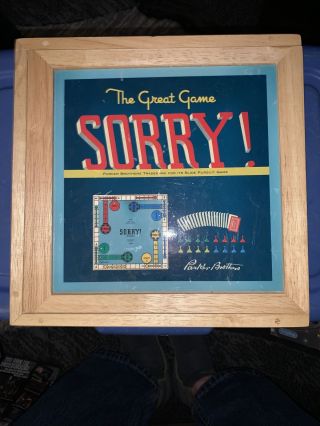 Sorry Nostalgia Board Game Series Wood Box 2002 Parker Brothers Complete