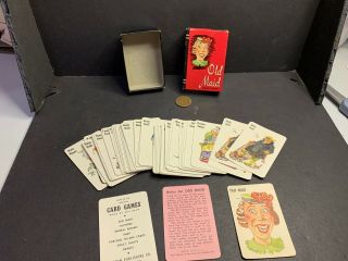 Vintage Whitman Mini Old Maid Card Game 1950’s Complete W/ Game Rules Peter Pan