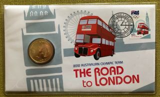 2012 Australian Olympic Team Routemaster Road To London $1 Coin First Day Cover