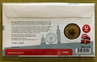 2012 Australian Olympic team Routemaster Road to London $1 coin first day cover 3