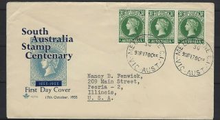 Australia Fdc 1955: South Australia Stamp Centenary