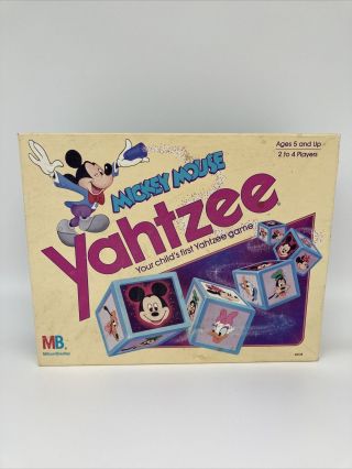 Vintage 1988 Walt Disney Mickey Mouse Yahtzee By Milton Bradley 100 Complete