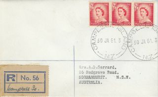 Registered Envelope From Campbell Island 1961 Zealand