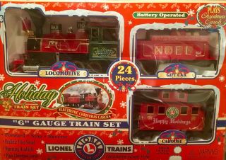 Lionel “g” Gauge 24 Pc Holiday Train Set 62134 Locomotive Gift Car Caboose