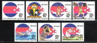 1989 Zealand Sc 970 - 976 - 14th Commonwealth Games,  Auckland 7 Different - M - H