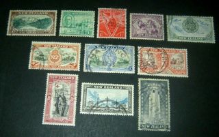 K.  G.  Vi 1946 Fine Set Of 11 Zealand Peace Issue Only £2.  99p