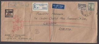 Australia 1948 Registered Airmail Cover To England (id:r40135)