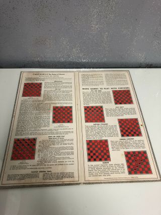 Vintage Gold Medal Chess Checkers Michigan Rummy Game Board Only 3