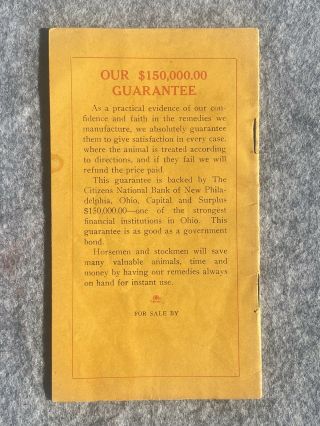 Antique Dr.  PYLE ' S Famous $150,  000 Guaranteed Veterinary Remedies Booklet 2