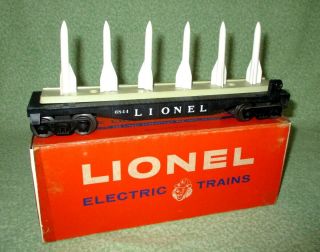 Lionel Postwar 6844 Missile Carrying Car With 6 Missiles And Box