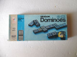 Halsam Double Nine 55 Piece Dragon Dominoes,  Milton Bradley 1970