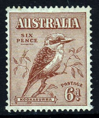Australia 1932 6d.  Kookaburra Perf 13½x14 Wmk Cof A Sg 146 Mnh