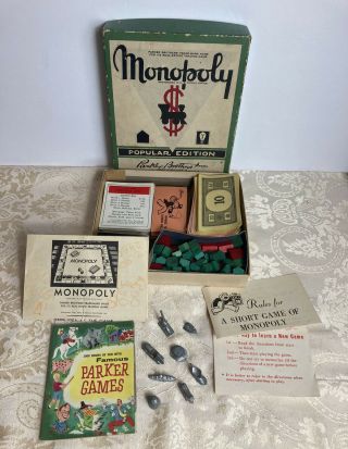 Vtg Monopoly Game Copyright 1951 - 52 Wood Houses Hotels Parker Brothers No Board