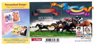 Australia Stamp Booklet - Legends Of Australian Horse Racing - Set 3.  Fast Post