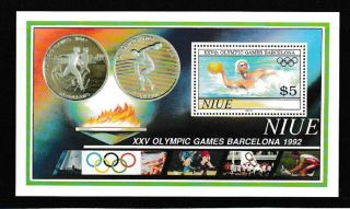 Niue:1992:olympic Games,  Barcelona.  M/s.  Mnh