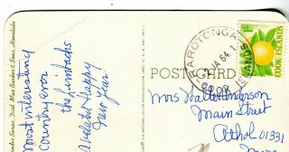 1964 Rarotonga Cook Islands Cover On Zealand Rororua Postcard