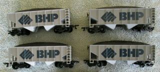 4 X Bhp (broken Hill Propriety) Coal Hopper Wagons Carriages By Lifelike - Ho Oo
