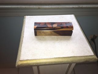 Vintage 5 Piece Wooden Dice Set In Wooden Box