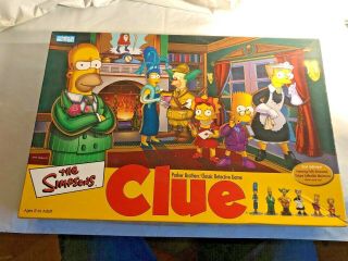 The Simpsons Clue Board Game 2nd Edition 2002 Parker Bros Complete Collectors