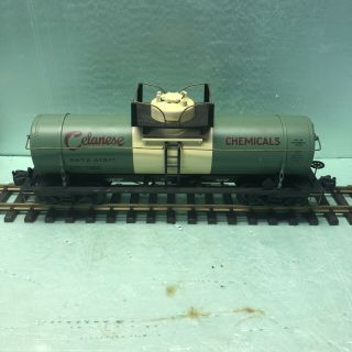 Aristocraft G Scale Single Dome Chemical Tank Car Celanese Chemical.  No Box