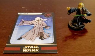 Star Wars Miniatures Clone Strike Kit Fisto W/ Card Mini Rpg Legion Jedi Nm Wars
