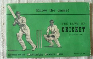 Know The Game The Laws Of Cricket Mcc 1955