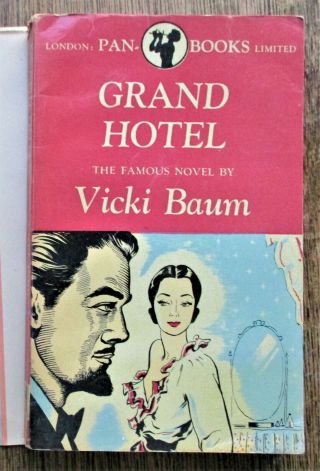 Grand Hotel By Vicki Baum,  Pan Books 1948 Very Good / Dust Jacket.  Novel