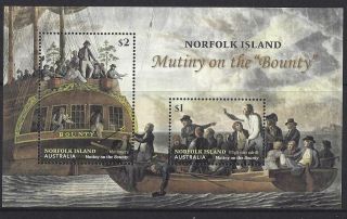 Australia 2019 Norfolk Island Mutiny On The Bounty Miniature Sheet Unmounted Mt