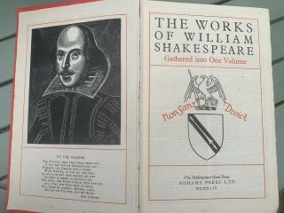 The Complete Of William Shakespeare In One Volume Odhams Press Ltd 1944