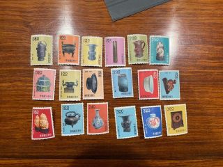 China Taiwan Stamps Sc1290 - 1307 Art Treasure Set Of 18 Og