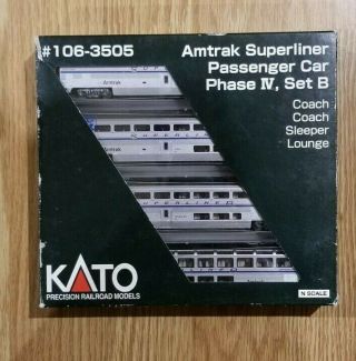 Kato Amtrak Superliner Passenger Car Phase Iv Set B N Scale 106 - 3505 Coach Sleep