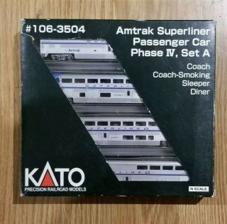 Kato Amtrak Superliner Passenger Car Phase Iv Set A N Scale 106 - 3504 Coach Sleep