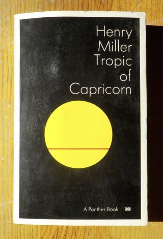 Tropic Of Capricorn By Henry Miller Paperback Book,  $2 Two Dollar Book