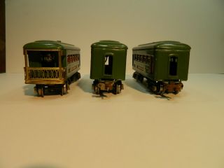 1926 - 1930 Lionel Train 608 608 607 Tinplate Passenger Set.  0 Gauge