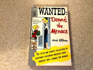 1960 Vintage Wanted: Dennis The Menace By Hank Ketcham Book Pocket Book