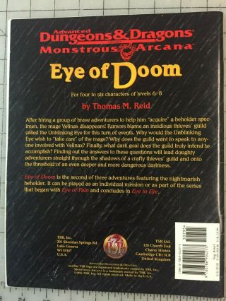 Mostrous Arcana - Eye of Doom - AD&D - Dungeons and Dragons - VGC 2